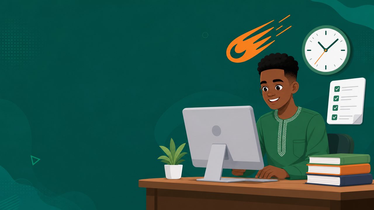 Student practicing on a computer